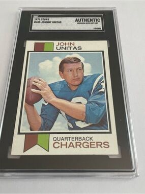 Johnny Unitas 1973 Topps #455 SGC Authentic Vintage Football Card